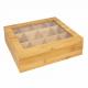 12 Compartment Bamboo Tea Bag Box , Wooden Tea Chest For Home / Office