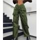 6 Pocket Women Cargo Pants Mixed Color 100% Cotton Baggy Custom Utility