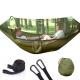 Automatic Quick Opening Lightweight Army Green 210T Nylon Hammock 250*120CM With Mosquito Net For Outdoor Camping