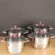 Multi-function Silver Kitchen Cookware Cooking Pot Set Stainless Steel Soup &