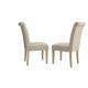 Solid Wood Tufted Fabric Dining Room Chairs Linen Fabric Wooden With Sponge Seat Leisure