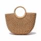 Natural Hemp Crochet Beach Tote Bag , woven rattan handbag With Cloth Inner