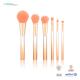 Clear Plastic Handle Travel Makeup Brush 6PCS Orange Nylon Hair