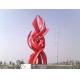 Stainless steel landscape sculpture  with painting,sequare landscape stainless sculpture