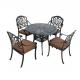 W160cm D90cm Table 4 Seater Bistro Set , Bistro Style Table And Chairs Outdoor