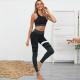 Nylon Spandex Gym Yoga Clothes Quick Dry 2pcs Patchwork Crop Tops