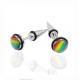 Wholesale Fashion Gay Pride Rainbow Stud Earrings Gay Jewelry Stainless Steel