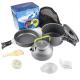 US Aluminum Portable Camping Cookware for Outdoor Adventures Picnic Cooking Pot Mess Kit