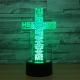 Crucifix 7 Colors Change 3D LED Night Light with Remote Control Idea For Christmas Gifts And Party Decoration