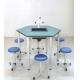 School Furniture Science Laboratory Hexagonal Student Desk Aluminium Alloy Wood Biology Lab Table