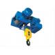 Low Headroom Electric Wire Rope Hoist , Blue Small Overhead Crane Trolley