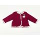 Coton Fleece Solid Red Baby Girl Coats Lining Warm Snap Button