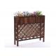 Balcony Mesh Shape Wooden Flower Shelf , Colorful Wooden Plant Stand Antiseptic Wood Fence