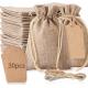 3x 4  Bags with Drawstring, Wedding Hessian Linen Sacks Bag, Jewelry Pouches Burlap Bags