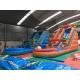 Colorful Coconut Tree Wet And Dry Inflatable Slide For Advertising