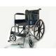 Disabled Solid Seat Wheelchair Foldable Chromed Steel Frame