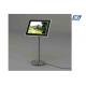 Black Frame Poster Display Stands , Vertical Advertising Display Stands Silver Pole