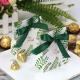 Fresh Green Ribbon Bow Tie Printed Paper Bags Chocolate Packaging 9g/Pcs