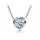 16inch 14K Gold Necklaces Heart Bezel style with 6x6mm Moissanite