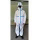 White Blue Surgical Disposable Gown Lightweight Chemical Protective Coveralls