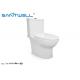 Elongated Ceramic Toilet Two Piece Cotton White 690 * 390 * 760 Mm SWC2721