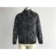 Black Mens Polyester Jacket Coated Printed With Detachable Hood TW58570