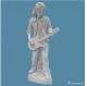 96 Inch Height Stone Carved Statues White Marble Man Playing Guitar