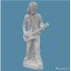 96 Inch Height Stone Carved Statues White Marble Man Playing Guitar