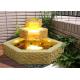 Classical Polygon Lighted Sandstone Brick Garden Fountain