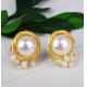 Pearl Earring Set Metal Gold Plated Dangle Earrings Heart Butterfly Hoop Earring Geometric Fashion Pearl Earring Jewelry