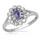Jewelers Club 1/4 Carat T.G.W. Tanzanite And White CZ Accent Sterling Silver Ring