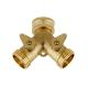 Brass Garden Hose Connector Tap Splitter with 2 Valves and 2 Washers Connect Fittings