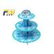 Blue Round Cardboard Cake Display , Offset Printing Paper 3 Tier Cake Stand