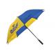 Fiberglass Frame Blue Yellow Promotional Golf Umbrellas With EVA Foam Handle