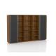 Ebony Wood Display Office Bookcase Cabinet Walnut Color For Storage