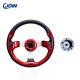 PVC Red Golf Cart Steering Wheel 12.5in Single Color With No Pattern