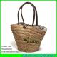 LUDA wiker straw and leatehr handbags seagrass straw large  travel totes