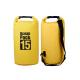 15 Liter Roll Top Dry Bag Backpack Yellow Color For Floating Kayaking