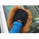 Sheepskin Car wash Mitt Brown Single Side Long Merino Wool Glove for Car Polish