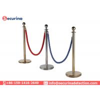 Bank / Exhibition Velvet Rope Crowd Control Barrier Portable With Pole Stanchion