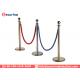 Bank / Exhibition Velvet Rope Crowd Control Barrier Portable With Pole Stanchion