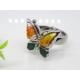 Blue and Orange Butterfly Murano Glass Ring for Lady 1100008