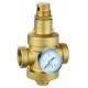 Brass Water Pressure Reducing Valves With Gauge / Pressure Meter ISO 9001