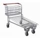 Custom Heavy Duty Warehouse Trolley Cart With Flat / Travelator Castor