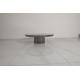 Brushed Stainless Steel Round Coffee Table With Natural Marble Top