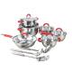 Kitchenware cooking set 15pcs stainless steel cookware set with tools