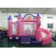 0.55mm Plato PVC Tarpaulin Pink Princess Bouncy Castle With Water Slide