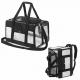 Safety Locked Zipper Airplane Dog Carrier Under Seat Pet Carrier Tote Black Color