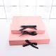 Book Shape Debossing Magnetic Garment Packaging Boxes With Ribbon