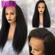 100% Virgin 360 Lace Frontal Wig Brazilian Yaki Straight Natural Black